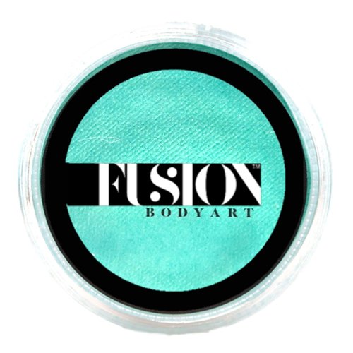 Fusion Body Art Pro Face Paint | Pearl Ocean Mist (25gm), Professional Quality Water Activated Shimmery Face and Body Paint Supplies Single Metallic Makeup Cake Hypoallergenic, Non-Toxic, Safe