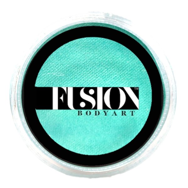 Fusion Body Art Pro Face Paint | Pearl Ocean Mist (25gm), Professional Quality Water Activated Shimmery Face and Body Paint Supplies Single Metallic Makeup Cake Hypoallergenic, Non-Toxic, Safe