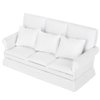 Agatige Dollhouse Furniture Set, Dollhouse Miniature Sofa Kit with 3 Pillow Miniature Toys Couch Chairs for 1:12 Dollhouse Accessory(White)