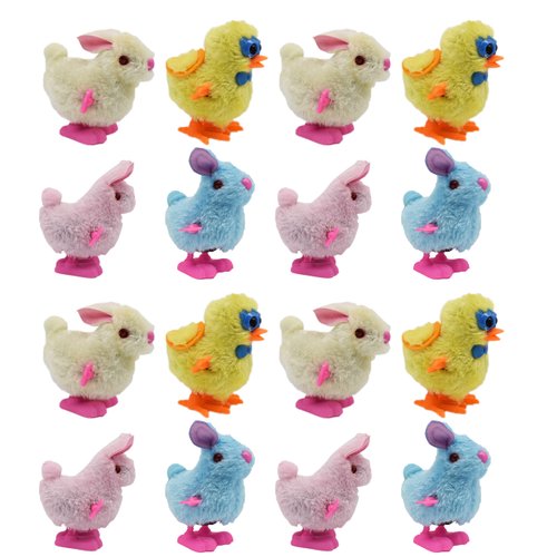 Set of 12 Fun Easter Jumpers - Great Party Favors - Assorted Styles and Colors - Bunnies and Chicks! (12)
