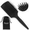 Bombshell Paddle Brush with 5.6" handle, Static Free Cushioned Paddle Hair Brush with Nylon Bristles, for Blow Drying, Styling and Straightening comes with fabric pouch