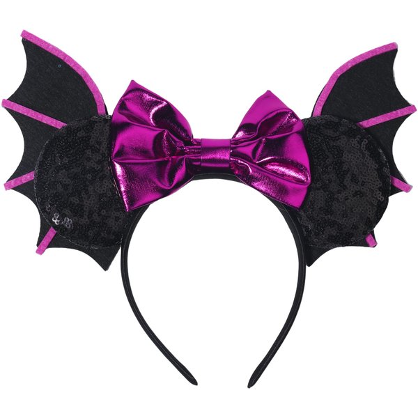 CIVFCRT Halloween Mouse Ears Headbands Purple Bat Purple Shiny Bows Mouse Ears Headbands Halloween Hair Decoration and Mouse Themed Party Supplies Costume Cosplay Decoration for Women(Bat)