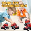 GEIQWNTOY Fire Truck Toy Cars for Boys Girls Ages 2-4 - 4 Pack Press N Go Toy Cars for Toddlers 1-3 Emergency Vehicle Toys for 1 2 3 Year Old Birthday Gift, Pull Back Cars for Construction Sand Box
