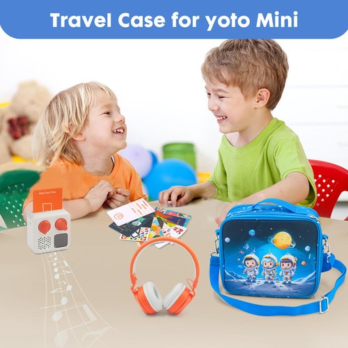 Taladad Travel Card Case for Mini Yoto Player, Card Holder,Card Binder Holder, Soft Portable Folder with 80 Pockets Player for Mini Audiobook Cards,Kids Audio Cards (blue)