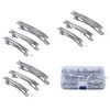 MAHAVIMOKSA 1Box 30pcs Silver Mixed 3 Sizes French Style Barrette Hair Clip 40mm 60mm 80mm or DIY Craft