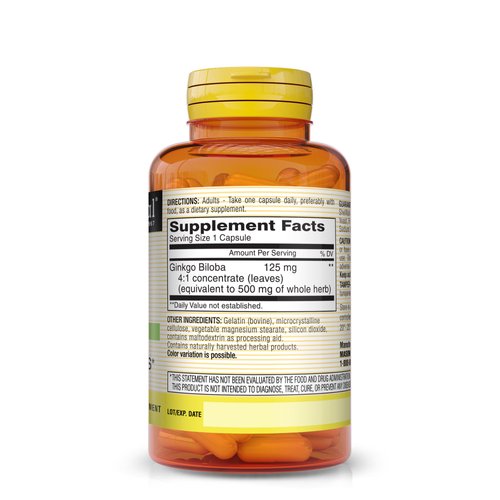 MASON NATURAL Ginkgo Biloba - Improve Mental Alertness, Supports Optimal Brain Function, Herbal Supplement, 60 Capsules (Pack of 3)