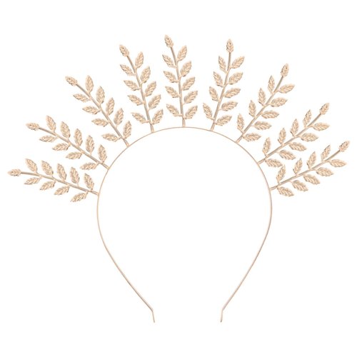 Bridal Headpiece Mary Headband Goddess Zip Tie Spiked Leaf Halloween Costume Hair Band Greek Goddess Headpiece Hair Accessories Golden Rhinestone Headpiece