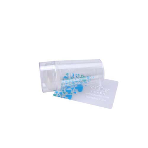 PUEEN Nail Art Clear See-Thru Transparent Soft Stamper and Scraper Set - Stamping Tools - BH000696
