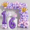 Purple 7 Balloon 40 Inch,Giant Number 7 Balloon & Mini Crown Balloon Set for Girl Boy 7th Birthday Party Decorations,Purple Birthday Party Decorations Supplies Birthday Digital Balloon