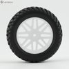 Chanmoo 1/10 RC Off Road Tires and Wheels 12mm Hex Rubber Short Course Truck Tyres with Foam Insert for 1:10 Scale Buggy Car ARRMA Traxxas Wltoys 144001 Losi HSP 94107 94170 94155 94177 4PCS (White)