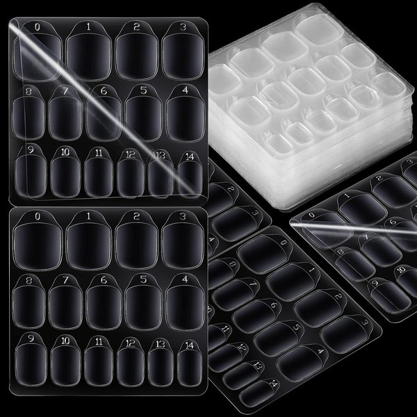 Teenitor 600pcs Press on Nail Adhesive Tabs, 15 Sizes of Nail Stickers for Press on, Press on Nails Glue Stickers Press on Nail Sticky Tabs, 40 Sheets