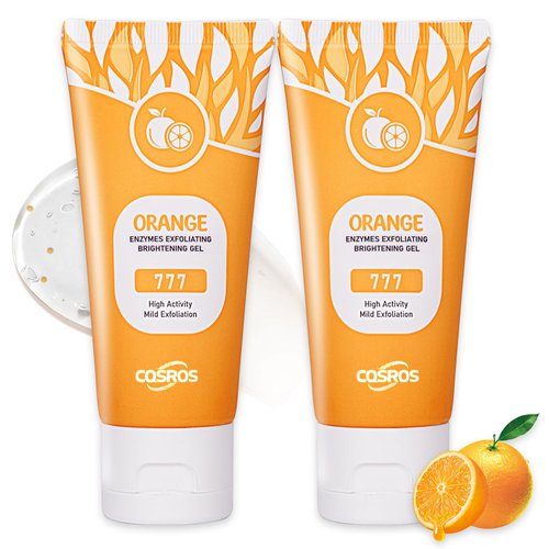 Orange Exfoliating Gel Scrub for Face and Body Skin, Deep Cleansing Moisturizing Skin Orange Peeling Gel, Natural Orange Exfoliating Gel for All Types Skin (2pcs)