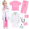 GIFTINBOX Doctor Costume for Kids Doctor Lab Coat for Kids Real Stethoscope, Girls and Boys Halloween Costumes for Kids age 3-12…