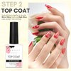 Makartt Gel Top Coat and Base Coat Set, No Wipe Top Coat Shine Finish Soak Off Gel Base Top Coat Long Lasting LED Nail Lamp Gel for Gel Nail Polish Salon Quality Nail Manicure Gifts, 2pcs 10ML