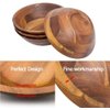 AIDEA Acacia Wooden Serving Bowls, 7 Inch Set of 4 for Salad, Soup, Noodle and More