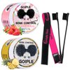 Goiple Edge Control Wax for Women Strong Hold Non-greasy Edge Smoother Pink 1Pack and Yellow 1Pack 4oz with Brush 2Pcs and Scarf