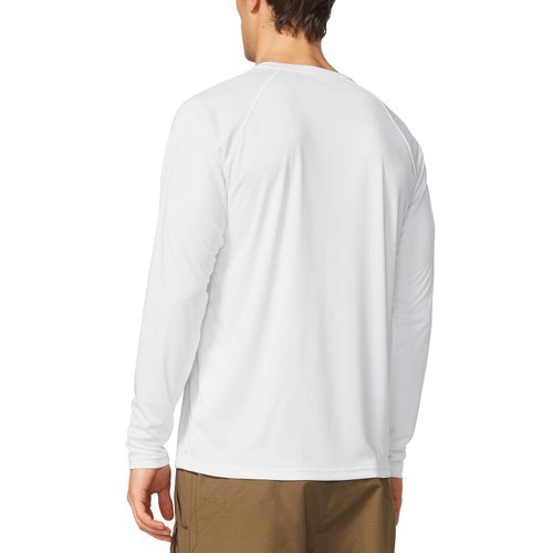 BALEAF Men's Sun Protection Shirts UV SPF T-Shirts UPF 50+ Long Sleeve Rash Guard Fishing Running Quick Dry White Size L