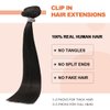 UGOTRAYS Dark Brown Clip in Hair Extensions Real Human Hair 70g 15 inches 100% Remy Human Hair Clip in Extensions Straight Double Weft for Full Head 7pcs 16clips One Pack #2 Brown Hair Extensions
