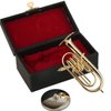 Dselvgvu Copper Miniature Baritone Horn with Stand and Case Mini Musical Instrument Miniature Dollhouse Model Mini Tuba Home Decoration (3.94"x1.42")