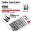 Spiky Lash Clusters Thin Invisible Band Eyelash Extension D Curl Russian Volume Clusters Mixed Clear Band Manga Individual Lashes Reusable DIY False Eyelashes Happy Heartbeat(Black A2-D)