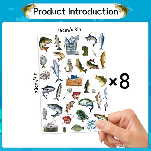 Gameza Gone Fishing Temporary Tattoos - 240+ Fishing Birthday Party Favors Decorations Fisherman Temporary Tattoos Stickers Gifts Gone Fishing Theme Party Baby Shower Decorations Supplies