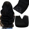 Ugeat Clip in Hair Extensions Human Hair Jet Black Hair Extensions Clip in Human Hair Extensions Natural Thick Soft Straight 14 Inch 7pcs