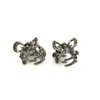 Generic Small tiny dark silver metal hair claw clip with gray crystals (Pattern: 1)