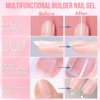 Makartt Clear Builder Nail Gel, 7 in 1 Gel Nail Polish Rubber Base Gel Coat Hard UV Gel Nail Strengthener Extension Thickening Rhinestone Soak Off Builder for Broken Nails Repair, 1 Bottle 15ml
