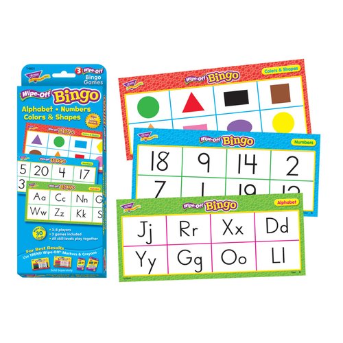 TREND Alphabet, Numbers, Colors & Shapes Wipe-Off Bingo Game Enterprises, Inc.