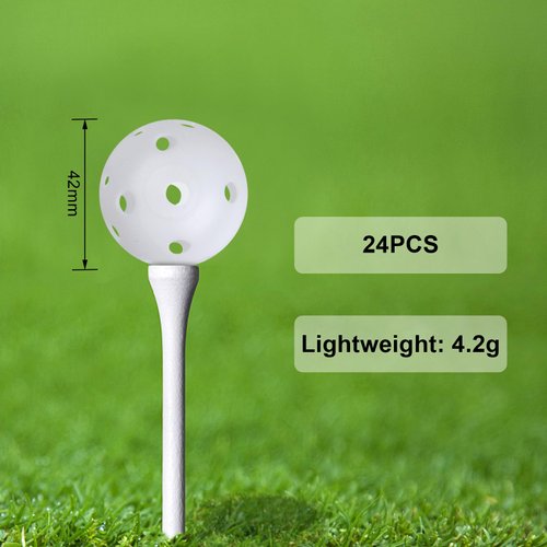Joyberg 24 Packs Practice Golf Balls for Backyard, 42mm Hollow Sports Plastic Golf Balls Bulk, Swing Practice Golf Practice Balls, Indoor Practice, Driving Range Family Use, Pets Play