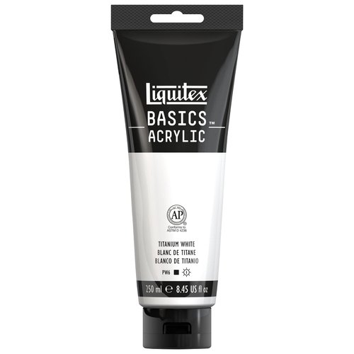 Liquitex BASICS Acrylic Paint, 250ml Tube, Titanium White, 8.45 Fl Oz (Pack of 1)