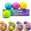 Eutreec Stress Ball Toys Color Changing - Sensory Squeeze Toys Squishy Balls for Teens Kids and Adults Stress Relief Balls for Easter Stocking Party Bundle - 4 Pack(Green/Yellow/Blue/Pink)