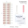 Nelikoo Semi Cured Gel Nail Strips, 20 PCS Gel Nail Stickers Work with UV Light, Gel Nail Wraps, Salon Quality & Easy to Use - Roseate Romance