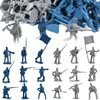 LovesTown 80PCS Army Men Toy Soldiers, Plastic Civil War Army Men Military Action Figures Plastic Toy Soldiers for Kids Blue Grey Army Toys for Kids Classroom Projects History Class Lessons