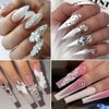 Nail Art Rhinestones Kit, Clear Crystal AB Flatback Glass Rhinestones Crystal Gems Stones, with Tweezer and Rhinestone Picker Dotting Pen for DIY Nail Art Craft
