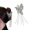 Leadigol Butterfly Tassels Hair Claw Clips,Crystal Rhinestone Hair Clip Metal Butterfly Hair Clips,Cute Claw Clips Fancy Hair Clips Hair Styling Accessories
