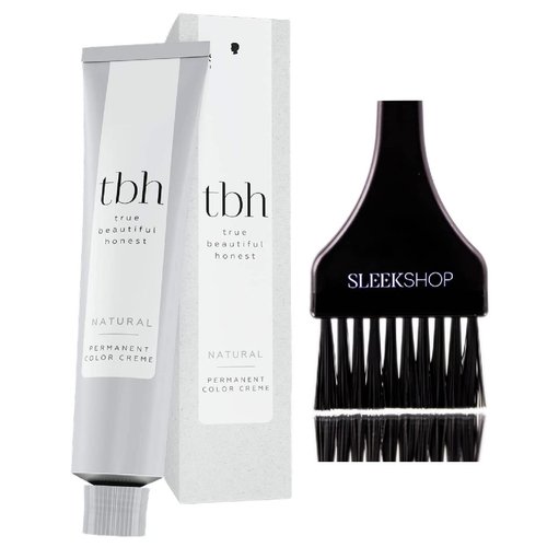 Sleekshop Comb + Schwarzkapf TBH True, Beautiful, Honest Natural Professional Permanent Hair Color Creme Dye (w/Sleek Tint Brush) Haircolor Cream, Cool Warm (4-06 Medium Brown Natural Chocolate)