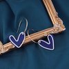 Sttiafay Vintage Blue Heart Earrings Enamel Heart Drop Earrings Acrylic Love Heart Earrings C Shape Hoop Earrings Gold Open Circle Earrings Jewelry for Women