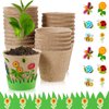 Jecery 30 Sets Garden Paper Craft Kit Planting Kit Pot for Foam Flower Pots for Bulk Craft Kits for Flower Planting Growing Kit Flower Pot Crafts for DIY Painting