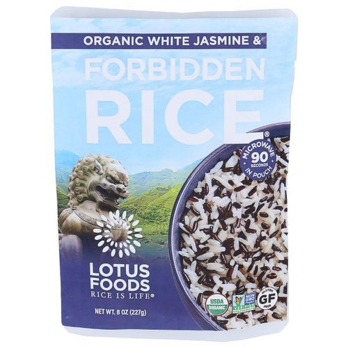 LOTUS FOODS Organic White Jasmine & Forbidden Rice, 8 OZ