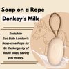 Eco Bath London Donkey’s Milk Soap on a Rope 220g - Luxurious and Eco Friendly Body Wash Bar with Shea Butter, Natural Shower Gel Bar for Smooth and Hydrated Skin