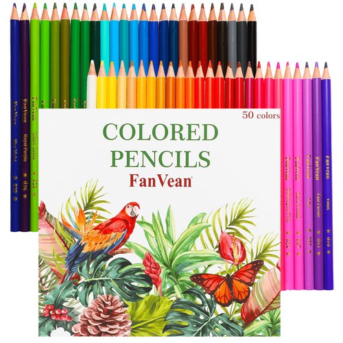 Colored Pencils for Adult Coloring Books,50-Color Soft Core,Back to School Supplies,Artist Sketching Drawing Pencils Drawing Supplies,Art Supplies Kit for Adults Kids Beginners,Coloring Pencil Set