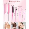 Aigee 8Pcs Hair Styling Combs Set Include 4Pcs Topsy Hair Tail Tools 2 Styles of Rat Tail Comb,1Pcs Bristle Teasing And Slick Back Hair Brush,1Pcs Edge Control Brush,Eyebrow Brush for Woman Girl Pink