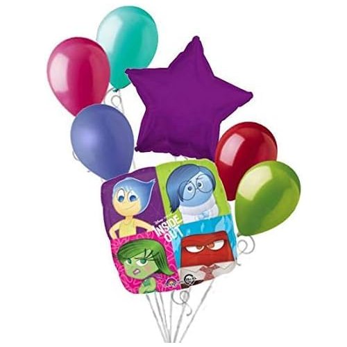 Generic 7 pc Balloons for Inside Out Balloon Bouquet Party Decoration Birthday Joy Sadness