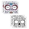 Halloween Face Tattoo Day of the Dead Tattoos Sugar Skull Water Transfer Stickers(5 PACK) with Floral Red Rose Black Web Fake Face Mask Tattoo for Mexican Halloween Parties Favor Supplies, Masquerade