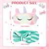 12 Packs Sleep Eye Mask for Girls Sleepover Soft Plush Unicorn Rainbow Animal Sleep Eye Cover Sleeping Eye Shade Funny Bow Headbands Elastic Hair Band for Women Overnight Sleepover Party Supplies