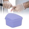 Trapezoid Retainer Case, Mouth Guard Cases, Denture Case Partial Tooth Case Denture Box Denture Storage Boxes, Travel Portable Denture Bath Box for Home Office Purple