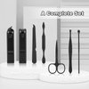 Manicure Set for Fathers Gifts-Stainless Steel Nail Care Set-Professional 7 in 1 Ingrown Toenail Clipper Grooming Tool-Pedicure Kit & Toe Nail Cutter for Men Dad Husband(Black)