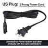 CUGLB 4 Feet AC Power Supply Cord Replacement for Electric Recliner or Lift Chairs, Compatible with Okin, Limoss, Pride, Golden, Lazboy, Berkline etc.
