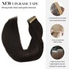 DOORES 20pcs Human Hair Extensions Tape in Remy Dark Brown Tape in Hair Extensions Real Hair Glue in Extensions Straight 50g 20 Inch